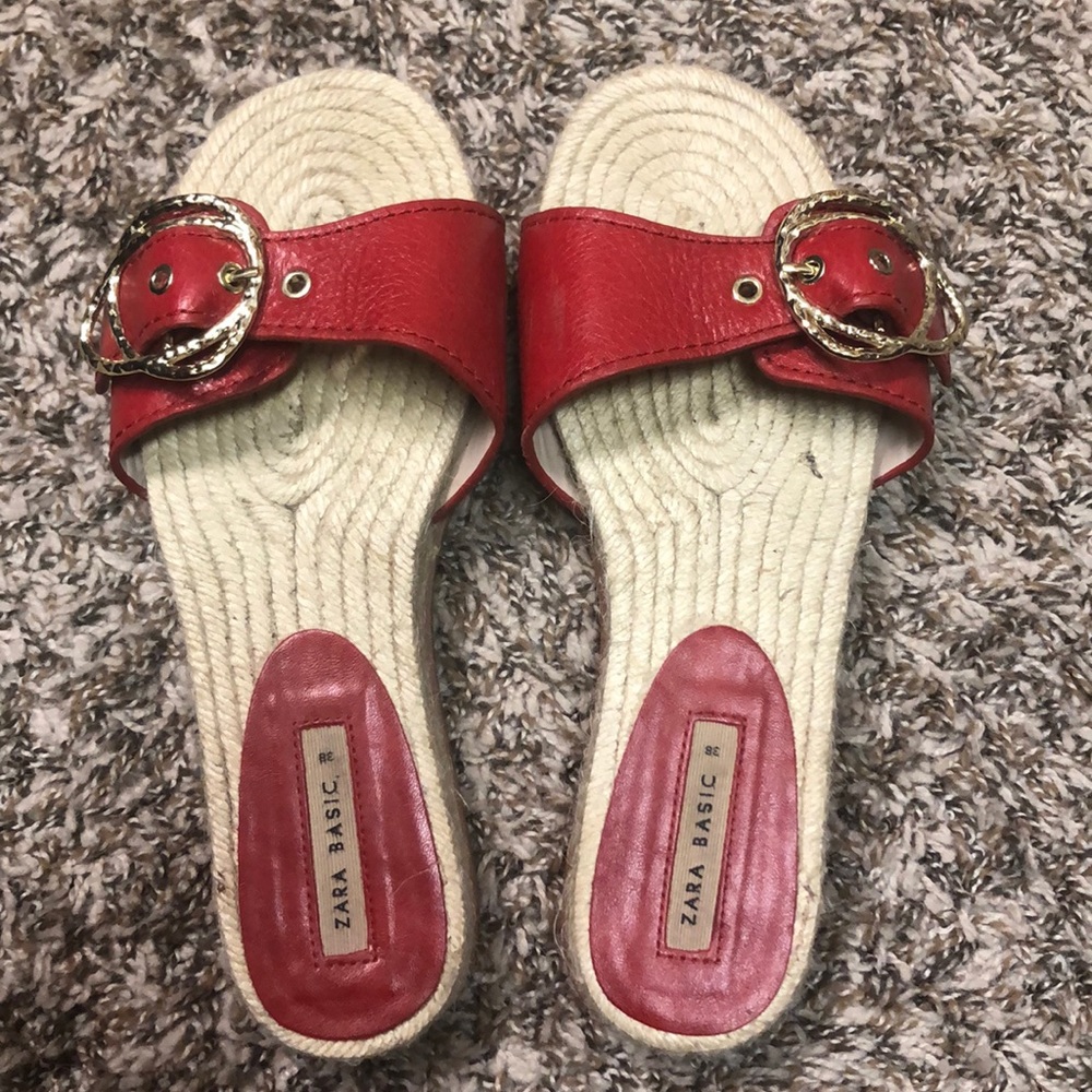 Zara Red and Gold sandals